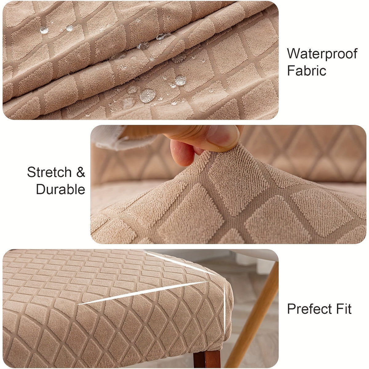 Dining Chair Covers Set of 4 6 Stretch Jacquard Slipcovers - Removable Washable Chair Protectors for Kitchen Parsons Dining Room Chairs