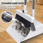 3-in-1 Broom, Dustpan & Floor Brush Combo Set with Trash Bag Roll – Compact Household Cleaning Kit for Kitchen, Bathroom, Living Room, Patio & Outdoor Use, White