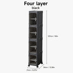 Bathroom Storage Cabinet 1 2 3 4 Tier Foldable Plastic Organizer with Doors and Shelves – Space-Saving Under Sink & Counter Solution