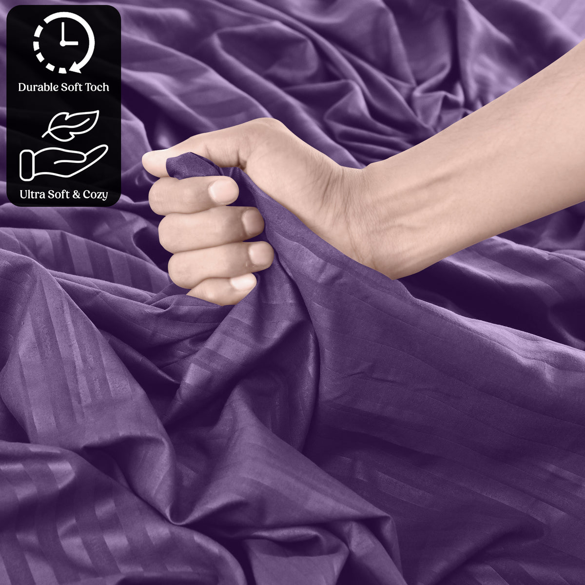 Luxury Striped Bed Sheet Set 3 or 4 Pcs – Hotel-Quality Deep Pocket 16", Extra Soft Breathable Cooling Sheets, Wrinkle & Fade Resistant, Twin Twin XL Full Queen King Cal King, 11 Colors