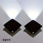 Magnetic LED Motion Sensor Night Light No-Drill Wall Light USB Rechargeable - Adjustable Brightness, IP44, Animal Art Design for Bedroom Hallway Cabinet Staircase Home Decor - Warm & White Options