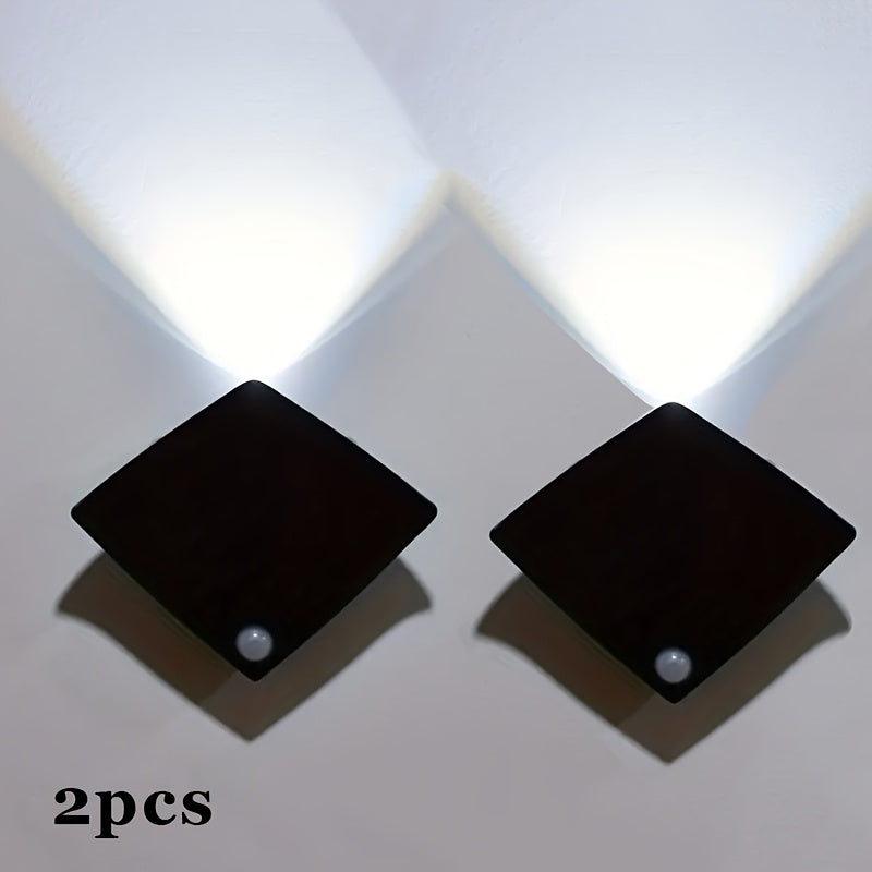 Magnetic LED Motion Sensor Night Light No-Drill Wall Light USB Rechargeable - Adjustable Brightness, IP44, Animal Art Design for Bedroom Hallway Cabinet Staircase Home Decor - Warm & White Options