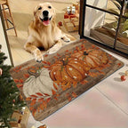 Fall Pumpkin Doormat Non-Slip Flannel Indoor Floor Mat - Autumn Polka Dot Soft Rug for Entryway Bedroom Living Room Kitchen, Farmhouse Halloween Thanksgiving Home Decor