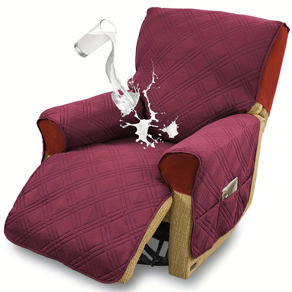 T-Cushion Armchair Cover Anti-Slip Double-Sided Design, Machine Washable Elastic Band Closure Chair Slipcover, Pet-Friendly All-Season Furniture Protector, Available in Small & Large – 8 Colors