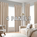 Pinch Pleated Textured Semi-Sheer Curtains – Farmhouse & Modern Rustic, Back Tab | Living Room & Bedroom | 2 Colors, 12 Sizes | Packs of 2 & 4 | Nuvia Haven