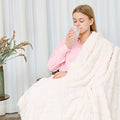 Geometric Pattern Throw Blanket Soft Fluffy Cozy Warm 3D Design Blanket for Couch Sofa Bed Camping Travel Lightweight Flannel Blanket White Blue Grey Multiple Sizes