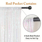 Sequin Backdrop Curtains 4 Panels 2FT x 8FT Glitter Party Decorations for Wedding Birthday Photo Booth Stage Background 30+ Colors