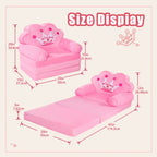 Flip Open Kids Sofa with Princess Crown Design – 2-in-1 Foldable Couch & Lounger Chair, Machine Washable Plush Cover, Certified Safe Foam, Dreamy Reading Nook Gift for Girls