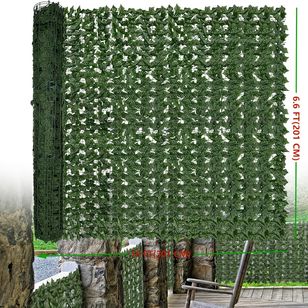 UV Resistant Artificial Ivy Privacy Fence Screen Faux Hedge Wall Panels Fake Ivy Vine Leaf Green Backdrop for Outdoor Garden Patio Balcony Backyard Indoor Decor Multiple Sizes