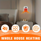 Wall Mounted Mini Electric Space Heater Portable with Display Screen Fast Heating 3 Modes Adjustable Temperature Overheat Protection for Home Office Bathroom Pet Bed RV