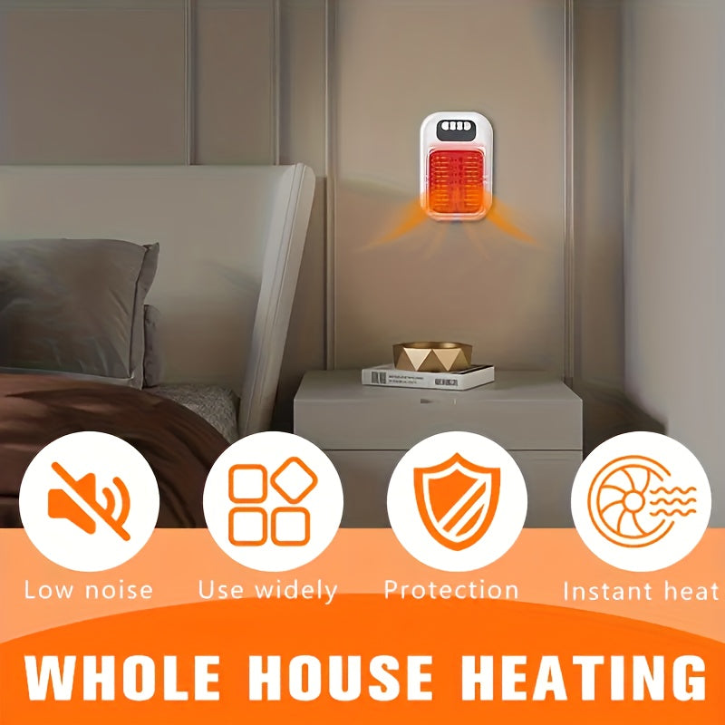 Wall Mounted Mini Electric Space Heater Portable with Display Screen Fast Heating 3 Modes Adjustable Temperature Overheat Protection for Home Office Bathroom Pet Bed RV