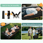 Portable Folding Camping Bed 28in Wide Heavy Duty 510 710 lbs with Optional Mattress Cushion Pillow Carry Bag Cot for Office Nap Beach Yard RV Adult