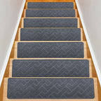 Non-Slip Stair Treads Self-Adhesive 4mm TPR Stair Mats for Hardwood Floors Indoor Stairs Carpet Pads 6pcs or 15pcs Set