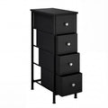 4-Tier Tall Narrow Storage Cabinet | Slim Bathroom & Kitchen Organizer, 29.5"H x 16.5"W x 9.5"D, Compact Shelving for Small Spaces, Easy Assembly