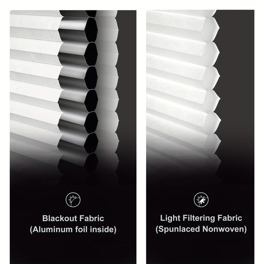 Cordless Honeycomb Blinds No Drill No Tools – Cellular Shades Color-Matched Easy Install Window Blinds for Bedroom Living Room & Office