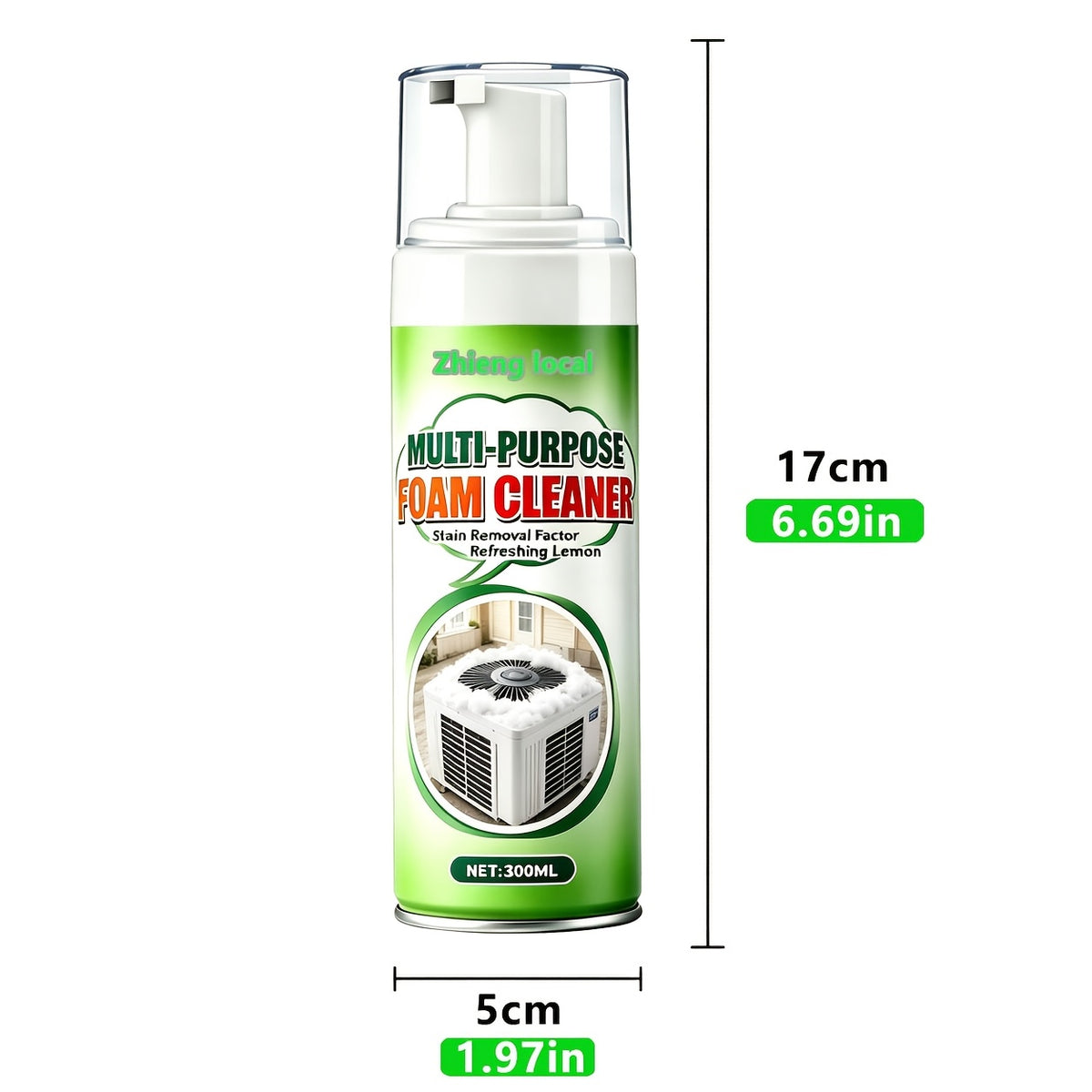 AC Cleaning Agent Spray 300ml – Air Conditioner Indoor & Outdoor Unit Cleaner for Cold Plates, Ventilation Openings & Refrigeration Systems, Removes Dirt & Improves Air Circulation Efficiency