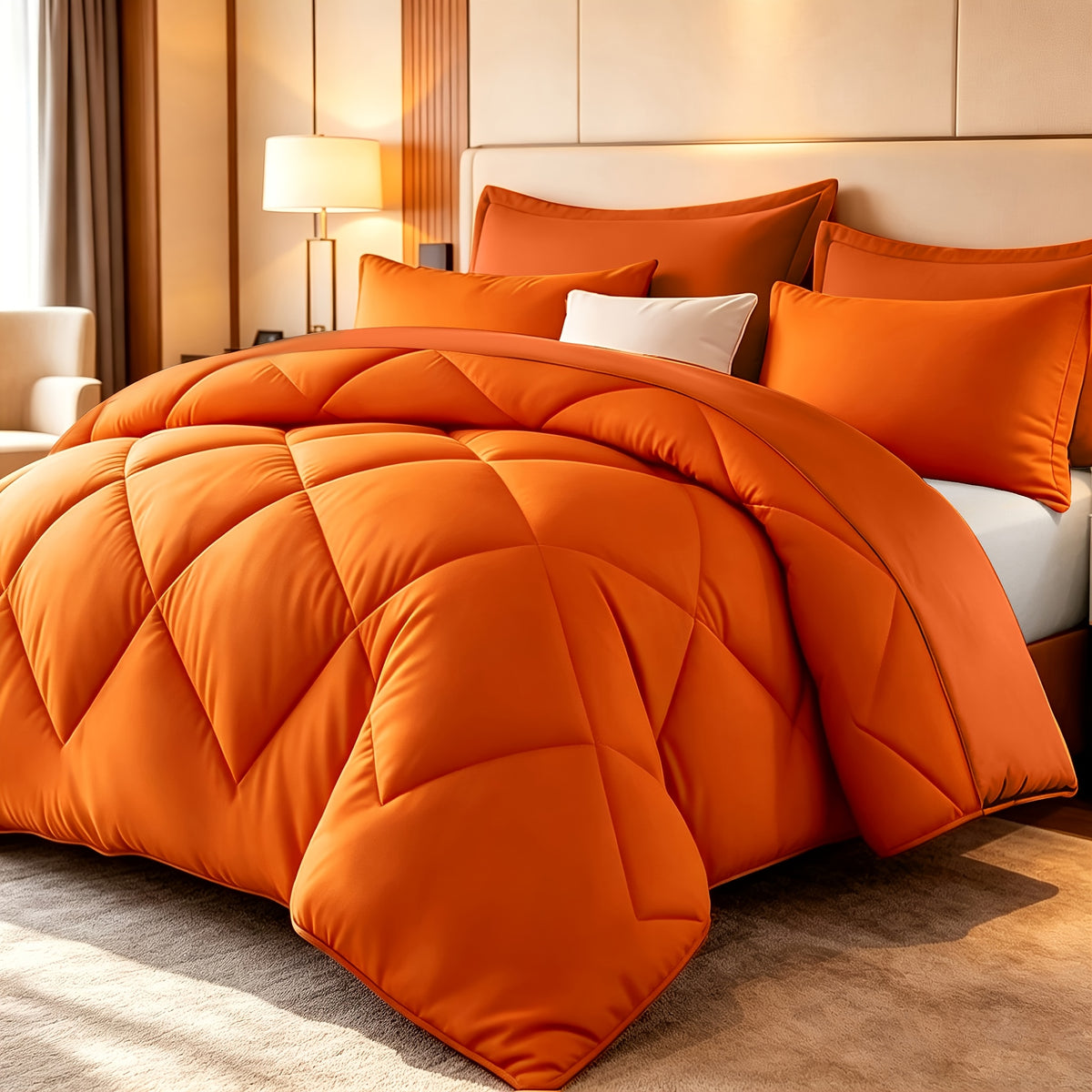 Diamond Pattern Quilt Set 2/3 Piece – Solid Color Lightweight Breathable Ultra-Fine Fiber Comforter with Pillowcases, Soft Easy Care Bedding for Bedroom & Guest Room