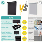 Blackout Cordless Roller Shades – Free-Stop Blinds with Valance Thermal Insulated UV Protection | 4 Colors, 26 Sizes