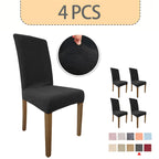 Jacquard Stretch Dining Chair Covers 4/6pcs – Removable Washable Elastic Chair Slipcovers for Dining Room & Kitchen, 10 Colors, Christmas & Holiday Home Decor Chair Protector