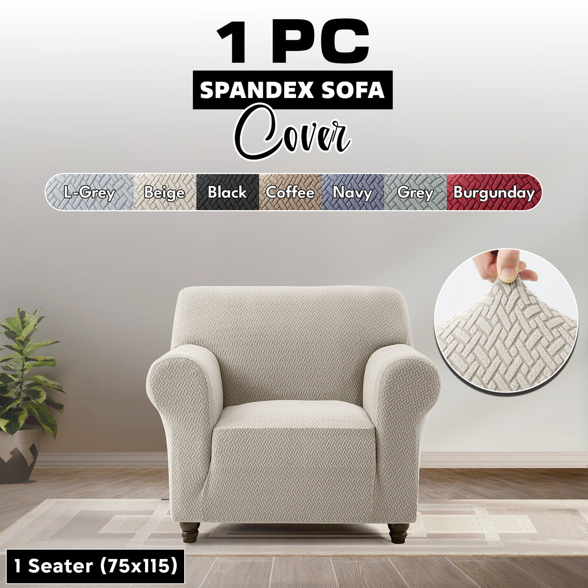 Stretch Spandex Sofa Cover 1 2 3 Seater Elastic Couch Slipcover Anti-Scratch Pet-Friendly Machine Washable Furniture Protector Holiday Gift