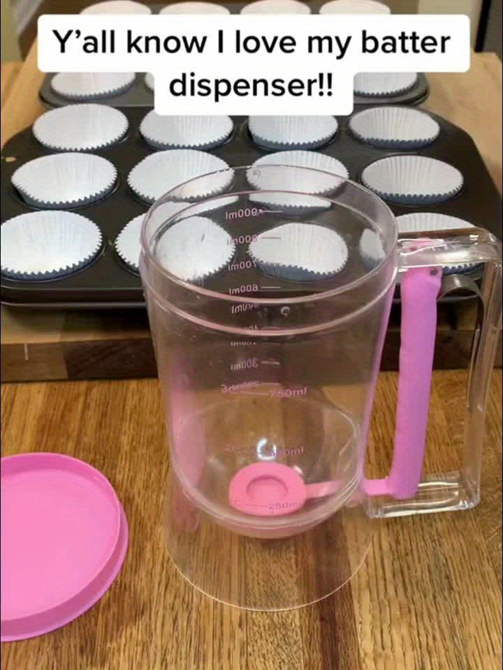 Pancake Batter Dispenser Set 2-Piece Handheld Batter Separator with Squeeze Handle & Cleaning Brush – Cupcake Waffle Baking Tool, Mess-Free Kitchen Gadget for Perfect Portions