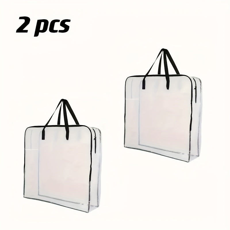 Extra Large Clear Storage Bags with Zipper & Heavy-Duty Handles – 30-Inch Transparent Organizer Bags for Christmas Decorations, Wreaths, Garlands, Clothes, Blankets & Moving, Set of 2 or 4