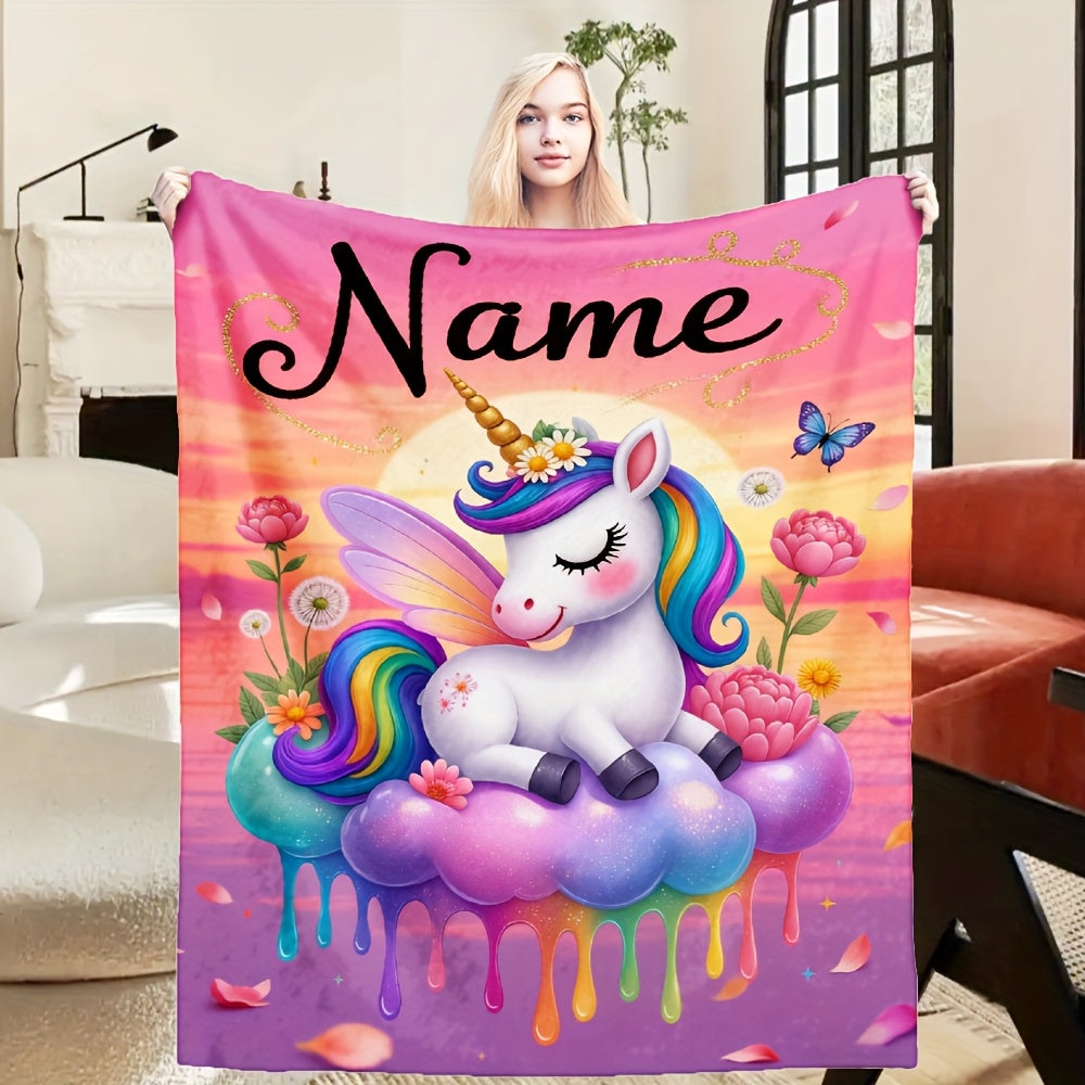 Unicorn Flannel Blanket – Soft Warm Digital Print Fleece Plush Throw for Kids | Machine Washable, Hypoallergenic | 30”×40” | 5 Designs