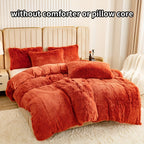 Plush Duvet Cover Set 3 Piece Ultra-Soft Warm Comforter Cover Twin Full Queen King 8 Colors for Bedroom Guest Room Dorm
