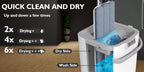 Rotating Flat Mop and Bucket Set with 6 Replaceable Microfiber Pads, Hands-Free Wringing Flexible Spin Mop for Wet Dry Floor Cleaning, Household Cleaning Tools for Hardwood Tile Laminate
