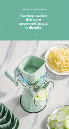 5-in-1 Rotary Cheese Grater with Interchangeable Blades, Suction Cup Base & Handle – Manual Vegetable Slicer Shredder for Cheese, Fruits, Nuts & Vegetables – Easy Clean Kitchen Tool Set