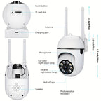 2-Pack 3MP 5GHz WiFi Security Camera Outdoor IP54 Waterproof Night Vision Motion Detection 2-Way Audio Remote App Surveillance Home Business