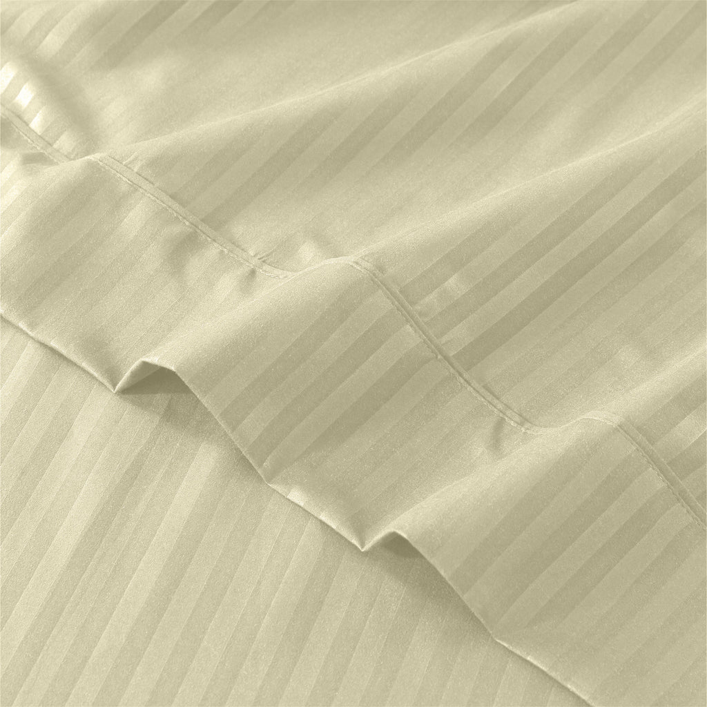 Luxury Striped Bed Sheet Set 3 or 4 Pcs – Hotel-Quality Deep Pocket 16", Extra Soft Breathable Cooling Sheets, Wrinkle & Fade Resistant, Twin Twin XL Full Queen King Cal King, 11 Colors