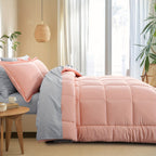 Bed in a Bag Queen 7 Piece Fluffy Comforter Set – Ultra-Soft Microfiber Bedding with Comforter, Fitted Sheet, Flat Sheet & 4 Pillowcases, Hypoallergenic Breathable All Season Bedding Gift for Her