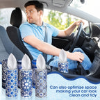Mandala Round Car Tissue Box Holder 12 Pack, Decorative Cylinder Facial Tissue Container for Car Dashboard & Home, Boho Mandala Pattern Bulk Tissue Dispenser