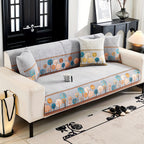 Bohemian Chenille Sofa Cover Tree Embroidery Print Thick Non-Slip Pet Friendly One-Piece Couch Protector Armchair Loveseat 3 4 Seater
