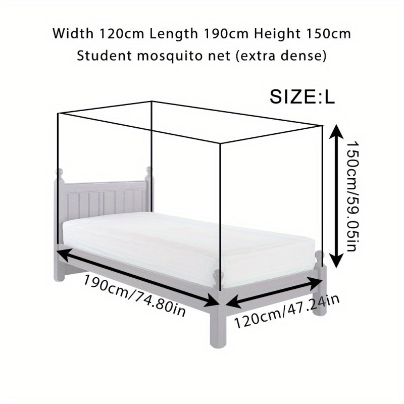 4-Corner Bed Canopy Mosquito Net – Bedroom & Camping | M / L / XL / 2XL