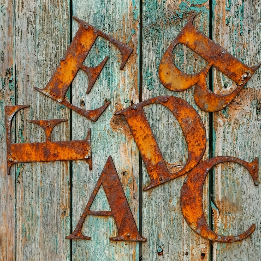 Rustic Metal Letter Wall Decor 12-Inch Tall Slim Iron Alphabet A-Z, Vintage Industrial Wall Art Sign for Home Kitchen Bar Shop, Personalized Name Monogram Holiday Gift for Christmas Thanksgiving – 26 Letters