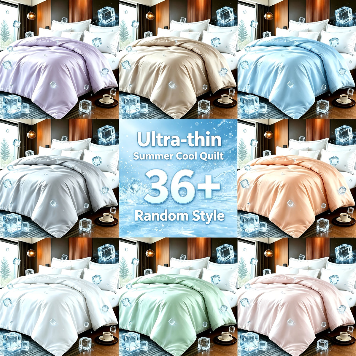 Diamond Pattern Quilt Bedding Set with Pillowcases 2/3 Piece – Soft Breathable Lightweight Comforter Twin Queen King 30+ Colors