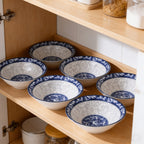 Set of 6 Slim Ceramic Bowls 6 Inch Microwave Safe Soup Noodle Meal Prep Serving Bowls for Home Kitchen