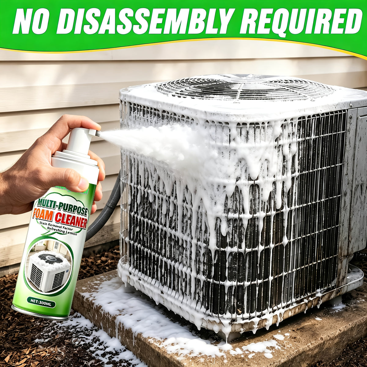 AC Cleaning Agent Spray 300ml – Air Conditioner Indoor & Outdoor Unit Cleaner for Cold Plates, Ventilation Openings & Refrigeration Systems, Removes Dirt & Improves Air Circulation Efficiency