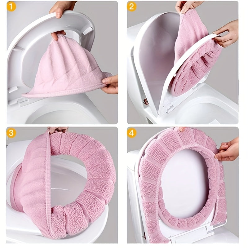 Super Soft Washable Toilet Seat Covers – Universal Reusable Pads for Home, Travel & Commercial Use | All Seasons | 5-Pack or 10-Pack