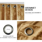 Luxury Distressed Crushed Velvet Curtains - 4-Piece Set (2 Panels + 2 Tiebacks), Grommet Top, Room Darkening | 10 Colors, 3 Sizes