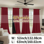 Blackout Curtains Rod Pocket 4 Panels - Thermal Insulated Room Darkening Noise Reducing Matte Drapes for Bedroom Living Room Office, 9 Colors 11 Sizes