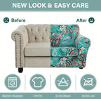 Boho Floral Sofa Slipcover Set with Separate Seat Cushion Covers – Washable Stretch Couch Cover for Armchair Loveseat Sofa, Drawstring Fit, Pet Friendly, 6 Colors
