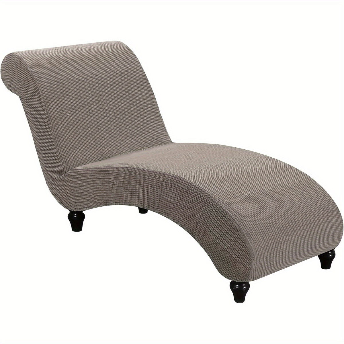 Chaise Lounge Cover Stretch Slipcover – Jacquard Lattice Fabric, Soft Machine Washable Chair Cover with No or Double Armrests for Living Room Bedroom, 11 Colors