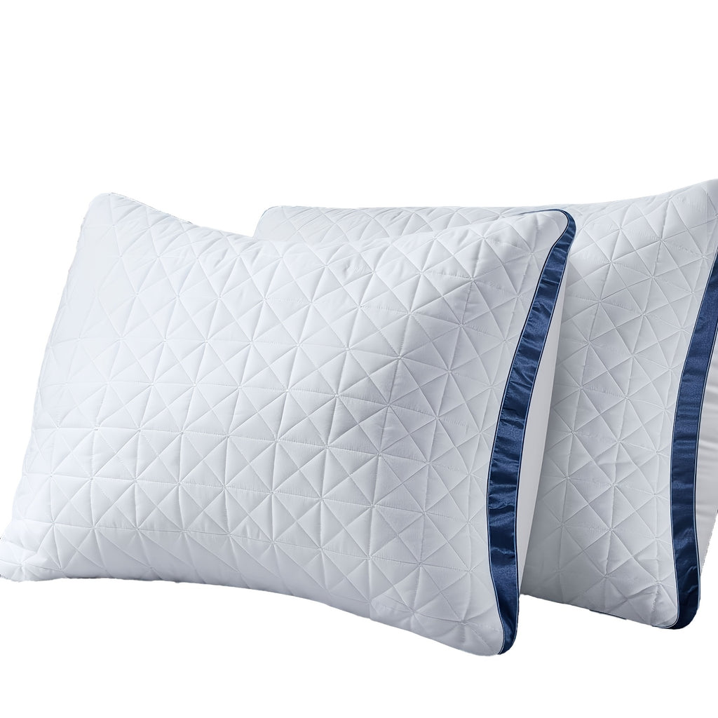 Firm Supportive Sleep Pillows Set 2/4 Pack – Hotel-Grade Cool-Touch, Soft Fiber Fill, Back Stomach Side Sleeper Pillow Standard Queen King