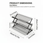 Foldable Cooling Rack 3-Layer Metal Wire Baking & Grilling Rack – Stackable Cake Cooling Tray for Baking, Roasting, Outdoor Picnic & Camping Grill