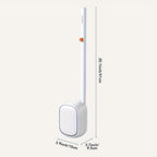 Disposable Toilet Brush Holder Wall Mounted with 6 Refill Heads & Scrubbing Solution – No-Touch Bathroom Cleaning Wand Set, White
