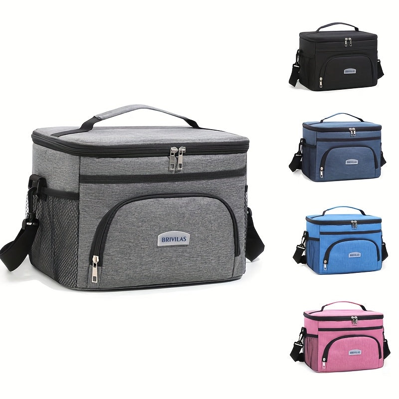 Large Capacity Insulated Lunch Bag Crossbody Shoulder Tote – Reusable Portable Cooler Bag for Work, Picnic, Camping & Travel