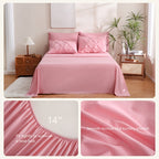 5/7pcs Pintuck Bed In A Bag Comforter Sets, Pinch Pleat Complete Bedding Sets with Comforter, Sheets & Pillowcases, Queen/King Size, All Season